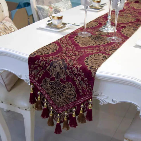 Velvet Jacquard Dining Table Runner