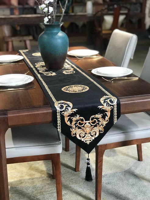 Attractive Black & Gold Table Runner